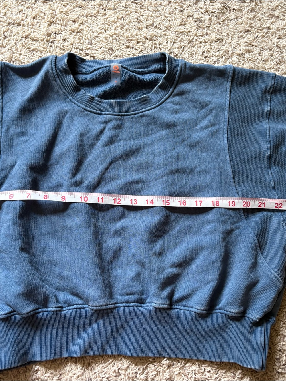 Mono B Slate Blue Cropped Sweatshirt and Wide-Leg Joggers Set - Picture 6 of 8